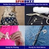 SPINBUZZ Safety Pins 4 Sizes Pack of 210 Nickle Plated