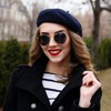 Jolbndcv 1 Pcs Beret Hat Wool French Beanie Hat Navy