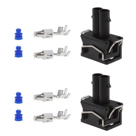 ECSiNG 2 Sets 2 Pin Female Connector with Sockets and Gaskets Compatible with VW Skoda Seat 357972752 Car Repair Kit Rotating Lamp Bracket