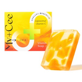 My+cee VC Soap (2 Pieces) Liposome Vitamin c CICA Aging Care Facial Cleanser Skin Care Moisturizing Roughness Prevention Facial Cleansing Foam, Body 2.8 oz (80 g)