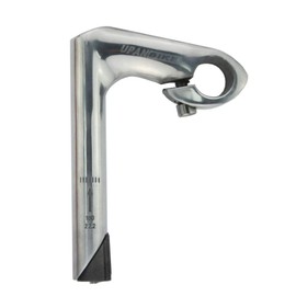 UPANBIKE Motorcycle Stem, 0.8 inch (22.2 mm), 1.0 inch (25.4 mm), Aluminum Alloy, Gooseneck Shape, 1.6 inches (40 mm) / 3.1 inches (80 mm) Stem (40 mm x 220 mm x 30°, Silver)