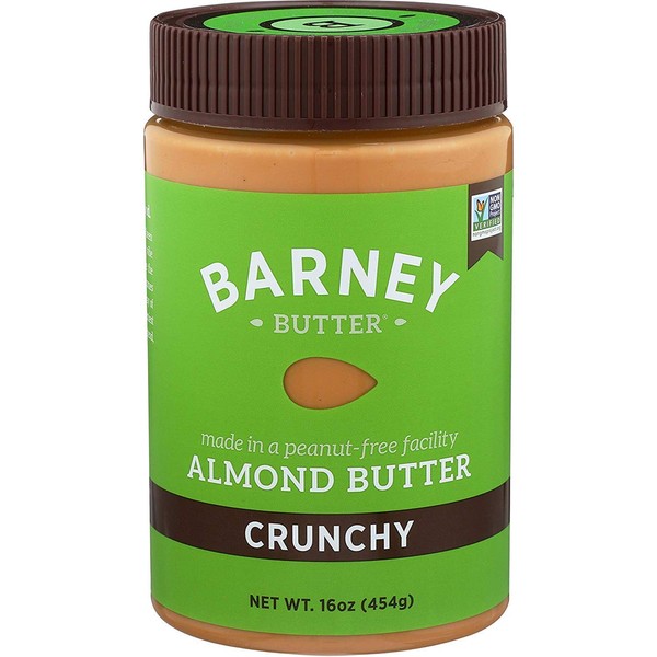 BARNEY Almond Butter, Crunchy, Paleo Friendly, KETO, Non-GMO, Skin-Free, 16 Ounce