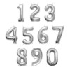 Mylar Numero Globo Metalico Plata Grande 82cm Decoracion