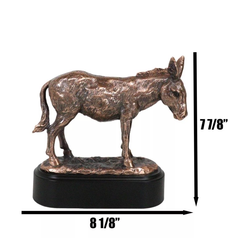 Rustic Western Farmhouse Ass Donkey Mule Electroplated Bronze Resin Figurine
