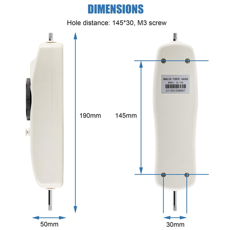 BAOSHISHAN 100lb Push Pull Force Gauge Force Tester Meter with