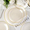 Lullaby 100PCS Clear Plastic Plates with Gold Rim, Includes 50pcs