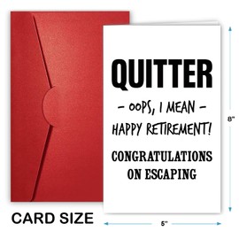 NewEleven Christmas Retirement Card For Woman, Men - Funny Retirement Present, Goodbye Gifts For Coworkers, Farewell Gifts For Men, Boss From Coworker - Greeting Card
