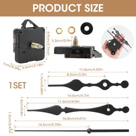 Clock Movement for Wall Clocks, Self-Installation with Hands, Silent Clock Movement for Home Decoration/Hotel/Restaurant Repair