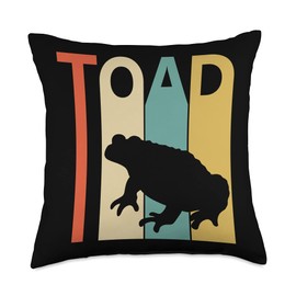 Funny Animal Toad Artwork Print Cute Toad Safari Zoo Animal Art Throw Pillow, 18x18, Multicolor