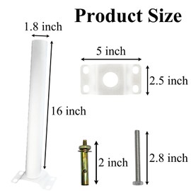 UNDADE Light Pole Mount, Solar Lighting Mounting Bracket Extension Pole Kit, Wall Mounted Arm for Street Light, Barn Lamp, Post Tree（2 Pack White）