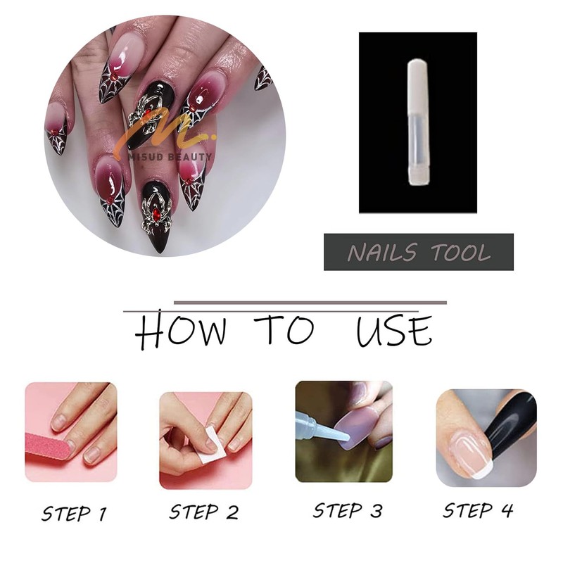 MISUD Press on Nails - Medium Stiletto Glue on Nails