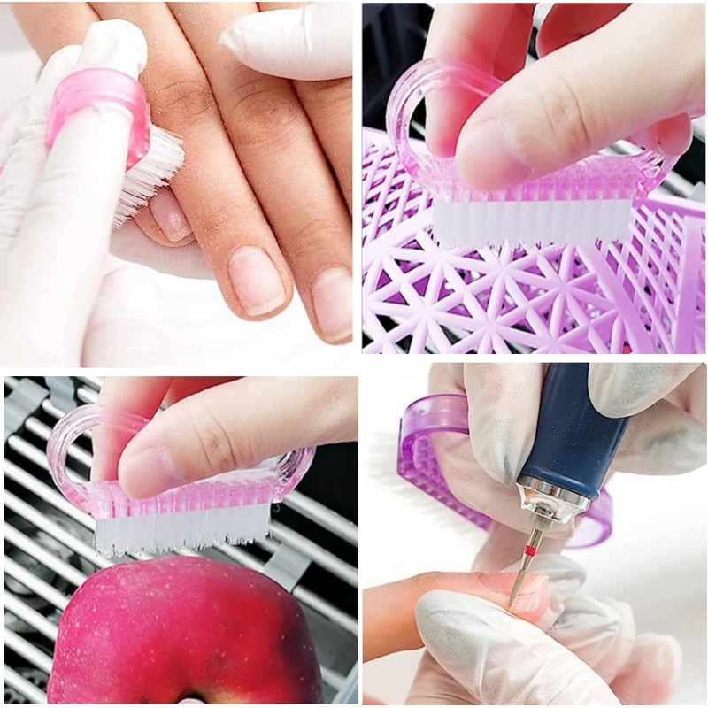 Nail Brush, Pack of 15 Cleaning Brushes with Handles, Plastic