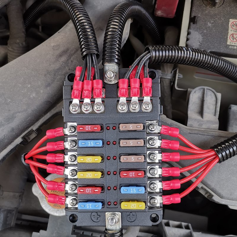 Blade ATC/ATO fuse blocks, ENDARK car fuse holder, 12 way