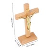 Catholic Cross,Handmade Wooden Catholic Crucifix Standing Table Cross with Removable