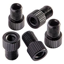 Bike Bits Presta Valve Adapter - Convert Presta to Schrader - French/UK to US - Inflate Tire Using Standard Pump or Air Compressor (5 Pack) (Black)