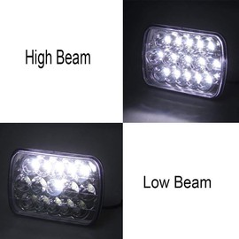 DOT 4x6 LED Sealed Beam Rectangular Headlight Replace H4651 H4652 H4656 H4666 H6545 Projector Compatible With Peterbilt Kenworth Freightliner 4PCS