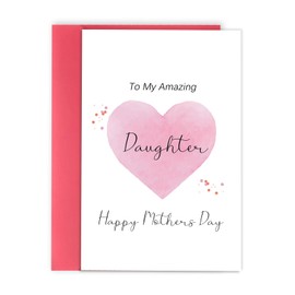 YiKaLus Cute Mothers Day Card for Daughter, Best Mothers Day Gifts from Mom and Dad, To My Amazing Daughter