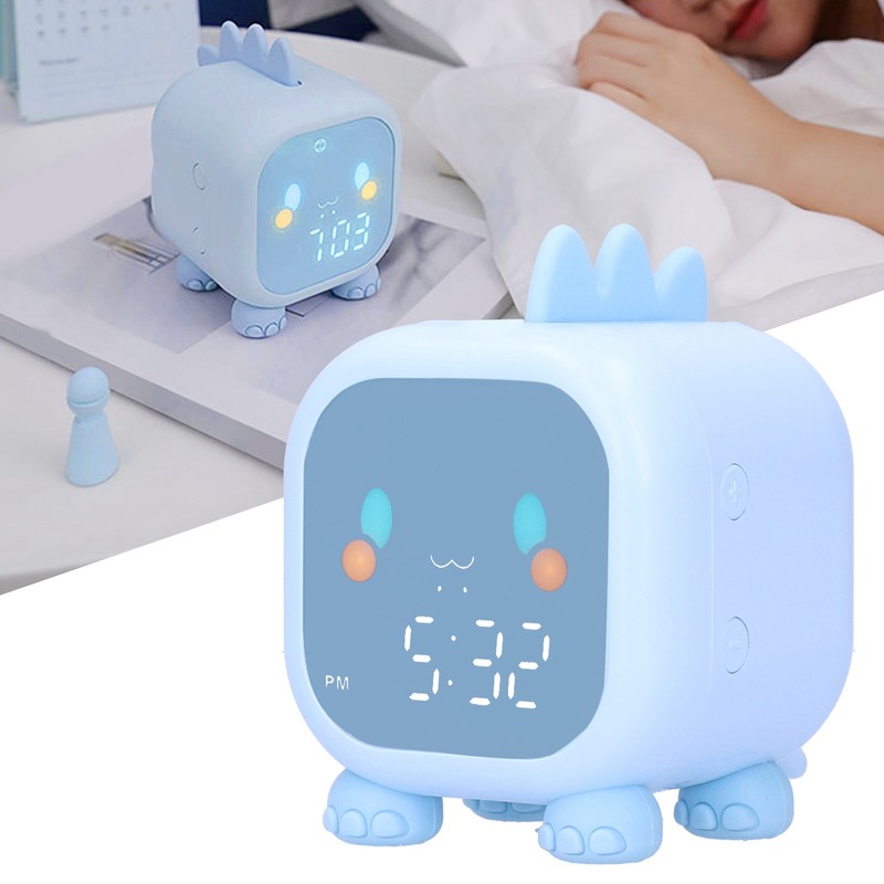 LED Alarm Clock Mini Portable Voice Control Temperature Display USB