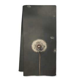 JFFTLL Moody Dandelion Floral Kitchen Towels, Dark Academia Floral Botanical Decorative Dish Tea Towels for Kitchen, Vintage Dark Cottagecore Plant Hand Towel for Bathroom Decor, 16x24 Inch