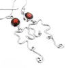 Garnet Abstract Wire Frame 925 Sterling Silver Drop Earrings, 1/2"
