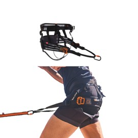 Non-stop dogwear CaniX belt Hands Free Dog Running Belt for Canicross. Comfortable Waist Belt for Jogging and Training Dogs. Black, Size L