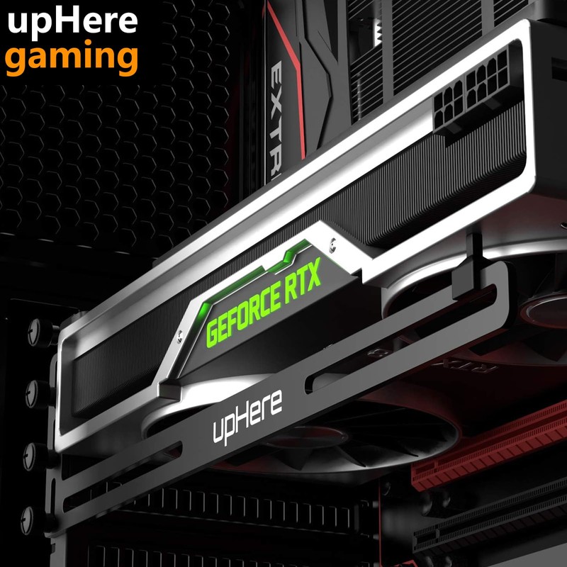 upHere gaming Grafikkarten Halterung,Grafikkarten Halter/Holster-Halterung, Eloxiertes Luft- und Raumfahrt-Aluminium, Einzel-