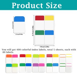 Haftregister & Seitenmarker,400 pcs Transparente Haftstreifen Pastell Beschreibbare Aufkleber,Farbige Haftmarker für Bibel, Planer, Büro & Studium