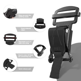 Helmet Quick Release Buckle Kit, Motorcycle Helmet Chin Strap Buckle for Chin Strap Up to 1" Helmet Quick Release Buckle Disconnect Compatible with D-Ring Half 3/4 Full Face Helmet (Black)