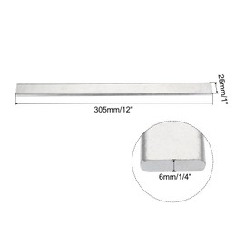 Sourcing Map 12" x 1" x 1/4" T2 Tinned Copper Flat Bar, 6.35mm Thick, Commercial Grade, Perfect for Electrical Wiring, Grounding Systems, Architectural Projects