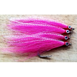 AllPro National Inc Fishing Teaser, Fluke Teaser, Striped Bass Teaser 4/0, (4 Pack) Bucktail Teaser - Hot Pink