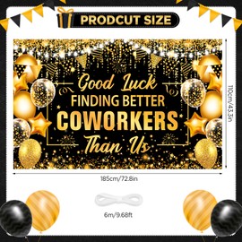 Black Gold Coworker Leaving Party Decorations Banner Going Away Party Decorations for Coworker Good Luck Finding Better Coworkers Than Us Banner Farewell Party Backdrop for Coworker Office Leaving Goodbye Party
