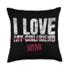 I Love Sitar Musical Instrument Musical Throw Pillow, 18x18, Multicolor