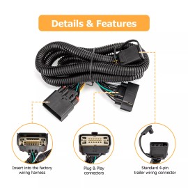 DYSO For Ford Explorer 11-12 13 14 15 16 17 18 19 , 4-Way Flat Trailer Wiring Harness