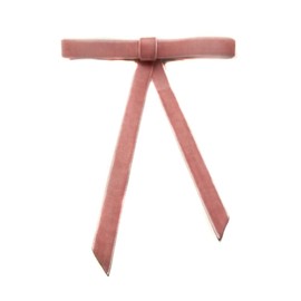 EmilyRose Couture Small Velvet Hair Bow Collection (Alligator Clip, Pink)