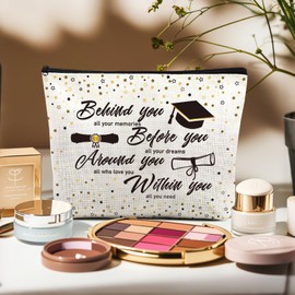 VeloKomo Graduation Gifts Makeup Bags - 2026 College Graduates Gift Cosmetic Bag High Class Grade Inspirational Small Toiletry Pouch Birthday Party Present for Her Girls Daughter Nurse Women Student