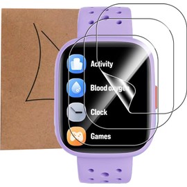 CONAPIKA 3 Stück Schutzfolie für BIGGERFIVE Smartwatch Kids/BIGGERFIVE BRAVE 2, Ultra-dünnes Blasenfreie HD-Klar Anti-Kratz TPU Displayschutzfolie Hohe Empfindlichkeit Anti-Blasen zubehör folie