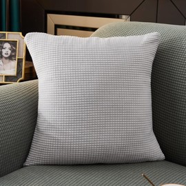 OOBOLT Throw Pillow Cover 16x16 Square Shaped Decorative Pillow Cover for Couch, Sofa, Bedroom, Grey Polyester Indoor Pillow Cases, Throw Pillow Protector for Bed, Couch, Car