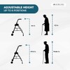 Mobiclinic®, Folding Walker, Adjustable, Ergonomic Grips, Non-Slip Ferrules, with Seat