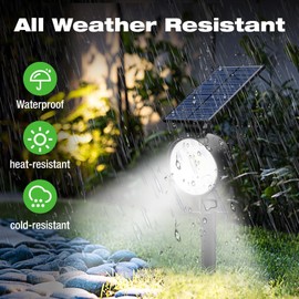 nipify Solar Spot Lights Outdoor Garden, 2 Pack Solar Lights Outdoor Waterproof, Auto On/Off Solar Landscape Spotlight for Pathway Driveway Yard Porch