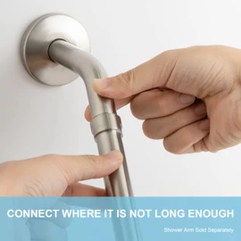 OFFO Shower Head Extension Arm, Brushed Nickel 10 in Shower Arm Extension Shower Head Extender Made of 304 Stainless Steel Shower Pipe Extension
