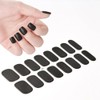 HYWWPFLAY Semi Cured Gel Nail Strips (Black), 16 PCS Gel