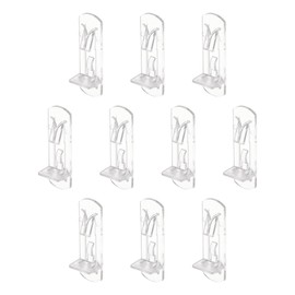 HARFINGTON 10pcs Cabinet Shelf Clips 7.9mm/0.31" Self-Locking Polycarbonate Plastic Shelf Support Peg Clips for 16mm Board Furniture Bookcase Wardrobe, Transparent