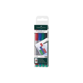 Faber-Castell F151404 Faber Fine Multimark Water sol (Pack of 4)