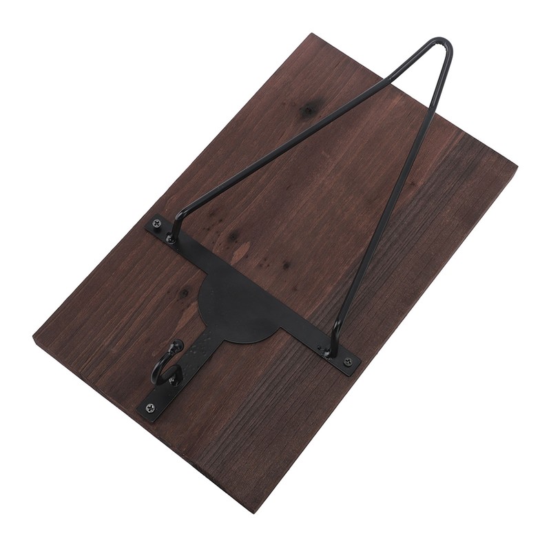 Motorcycle Helmet Rack with Jacket Hook Wood and Iron Wall