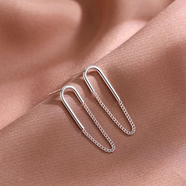 Dainty S925 Sterling Silver Earrings for Women Minimalist Dangle Drop Earrings Lightweight Silver Earrings Women