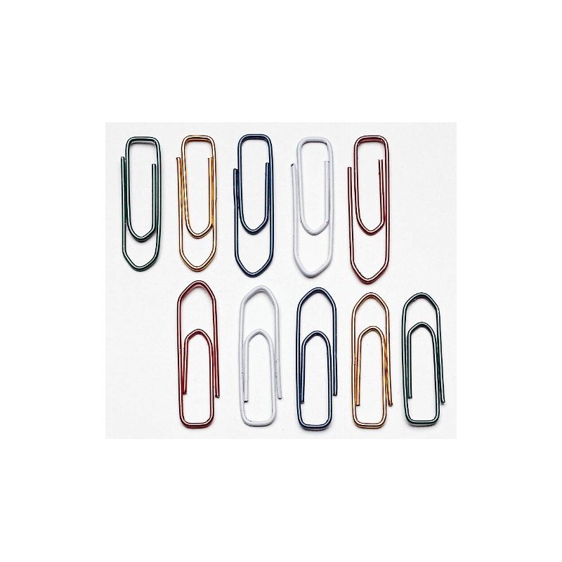 Wedo 90050099 Paperclips Metal 26 mm (Coated), Pack of 500 Assorted Colours