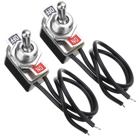 Powice 2 x Toggle Switch 12 V with Wiring, MiniBoot 2-Pin Switch 12 V, 6 A120 V/3 A230 V Switch, Suitable for Installation in Homes, Cars and Electrical Appliances