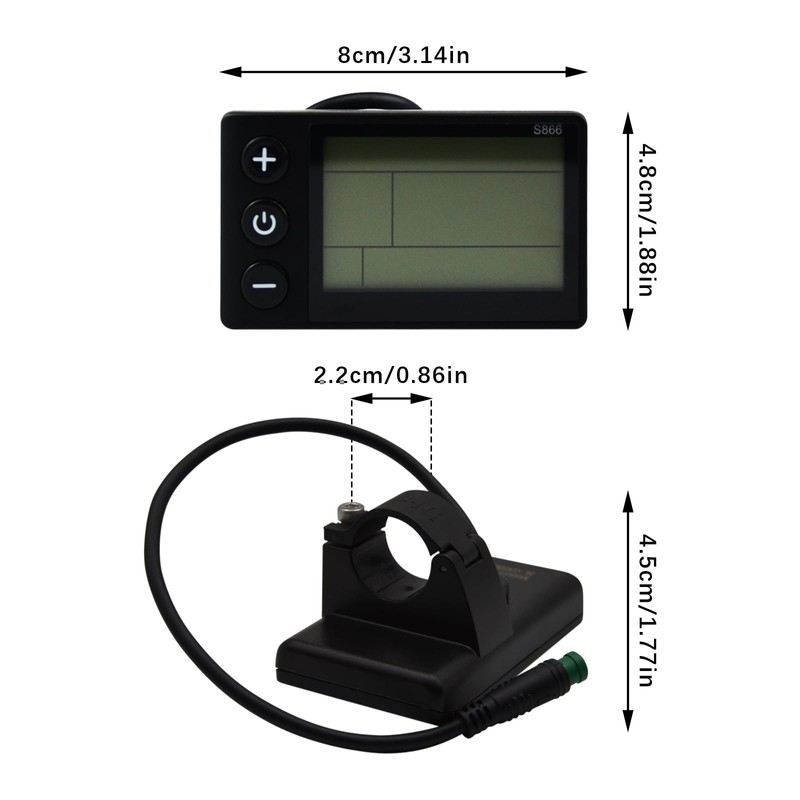 Electric Bicycle S866 LCD Display, Electric E Bike Display Meter