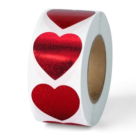 500 pegatinas de corazón rojo con purpurina, etiquetas de 1 pulgada en forma de amor, calcomanías autoadhesivas de corazón para el día de la madre, día de San Valentín, sobres, boda, manualidades