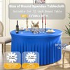 Htper 6 Pack Royal Blue Spandex Round Tablecloths for 72inch